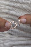 925 Ayar Gümüş Rose 15 mm Tamtur Halka Küpe