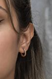 925 Ayar Gümüş Rose 15 mm Tamtur Halka Küpe