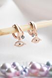 925 Ayar Gümüş Rose Mistik Topaz Taşlı 12 mm Göz Küpe