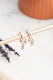 925 Ayar Gümüş Rose Mistik Topaz Taşlı 12 mm Kedi Küpe