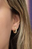 925 Ayar Gümüş Gold Kaplama Toplu 15 mm Halka Küpe