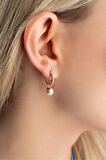 925 Ayar Gümüş Rose Kaplama 10 mm Sallantılı İnci Küpe