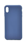iPhone XS Max Uyumlu Düz Renk Esnek Yumuşak Silikon Kılıf  Rubber İndigo Mavi