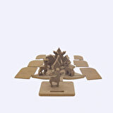 YS53 Boyanabilir Çocuk okul öncesi 3 Katlı yılbaşı Ağacı Ahşap Masaüstü Yılbaşı Dekoru ve Boyama Süsü