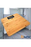 Techfit Bambu Banyo Baskülü Yüksek Hassasiyetli Darbelere Dijital Dayanıklı Terazi Tf 1065 Max 180kg