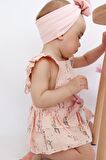 Kız Bebek Pudra Pembe Renk Özel Gün Fiyonklu Çıtçıtlı Tulum