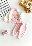 Neşeli Bebeklerimiz Hello Kitty Nakışlı Desen Welsoft Takım Pembe