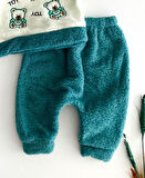 Neşeli Bebekler Toy Ayıcık Nakışlı Welsoft Takım Yeşil