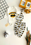 Neşeli Bebekler Baby Batman Baskılı Bereli Takım