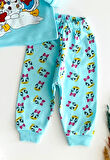Neşeli Bebekler Baby Kardan Adamlı Baby Duck & Baby Daisy Duck Baskılı Pijama Takım Yeşil