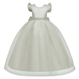 Kız Çocuk Uzun İncili Elbise Doğum Günü Mezuniyet Elbise Balo Elbise