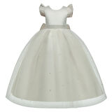 Kız Çocuk Uzun İncili Elbise Doğum Günü Mezuniyet Elbise Balo Elbise