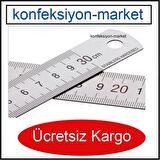 50cm Çift Taraflı Paslanmaz Çelik Metal Cetvel