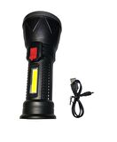 Şarz Edilebilir El Feneri Şarjlı El Feneri 4 Modlu Su Geçirmez Usb Kablolu Cob Led 5W