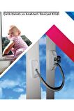 Çelik Halatlı Kilit Pvc Pencere Emniyet Çocuk Güvenlik Kilidi (1Adet)