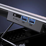 Notebook Soğutucu Hız Ayarlı Fanlı IceCoorel Alüminyum  Ergonomik Stand Sessiz Güçlü Soğutma