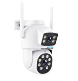Nif Bilişim Neutron NTL-PT-13W-DBW2 Çift Kameralı 2mp HD Wi-Fi Ve SD Kart PAN/TİLT Dış Mekan IP Kamera