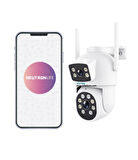 Nif Bilişim Neutron NTL-PT-13W-DBW2 Çift Kameralı 2mp HD Wi-Fi Ve SD Kart PAN/TİLT Dış Mekan IP Kamera