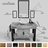 Ntconcept Arwen Ayna Çerçeveli Masif Ahşap Lavabo Dolabı Hilton