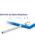 Koral Alüminyum Kare Sistem 80×30 Cm Parlak Çamaşırlık