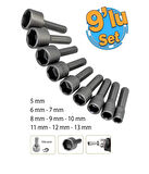 Manyetik Mıknatıslı 5 6 7 8 9 10 11 12 13 mm Somun Civata Adaptör Seti CRV Metal Matkap Uyumlu Uç