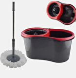 turbo Star Black Microfiber Döner Başlıklı Temizlik Seti Büyük Boy Mop 13 Lt.