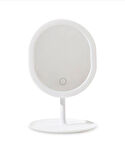 3 Renk Led'li Taşınabilir Şarjlı Işıklı OVAL Makyaj Aynası Beyaz Renk