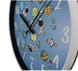 Uzay Duvar Saati 30*30 MAVİ RENK ÇOCUK SAATİ