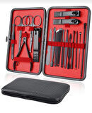 Profesyonel 18 Parça Manikür Peidkür Seti Evde Kolay ve Hijyenik Kullanım için Paslanmaz Çelik Takım