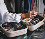 Mini Valiz Çanta ANRASİT Seyahat Çantası Kişisel Bakım Çantası Kozmetik Makyaj Çantası Kabin Bagajı