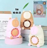 MASAÜSTÜ ŞARZLI ÖZEL FİGÜRLÜ KAHVERENGİ RENK IŞIKLI FAN