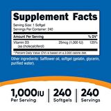 Nutricost Vitamin D3 VİTAMİN  2000UI 240 Softgels