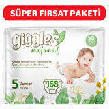 Giggles Natural 5 Numara Juniour Pamuklu Bebek bezi 168 Adet