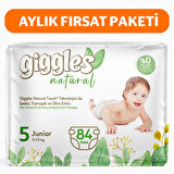 Giggles Natural 5 Numara Juniour Pamuklu Bebek bezi 84 Adet