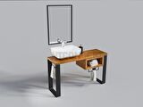 Ntconcept Mia Ayna Çerçeveli Masif Ahşap Lavabo Dolabı Hilton