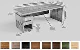 Ntconcept Ken Çalışma Masası Ahşap - Masif 85 x 250 cm Açık Ceviz 