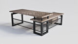 Ntconcept Loa Çalışma Masası Ahşap - Metal 85 x 220 cm Siyah - Taş Rengi 