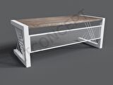 Ntconcept Alfa Çalışma Masası Ahşap - Masif 85 x 170 cm Açık Ceviz - Beyaz 