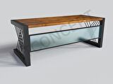 Ntconcept Dina Çalışma Masası Ahşap - Masif 85 x 230 cm Koyu Ceviz - Siyah 