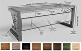 Ntconcept Dina Çalışma Masası Ahşap - Masif 100 x 210 cm Koyu Ceviz - Siyah 