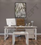 Ntconcept Kio Çalışma Masası Ahşap 85 x 140 cm Açık Ceviz - Beyaz 
