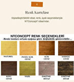 NTconcept Nova Ahşap Yemek Masası Takımı  Kenar Banklı Tel Sandalyeli Doğal 85x185-185+3sandalye