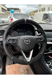 DİKİŞLİ DİREKSİYON KILIFI NUBUK/NOKTALI DERİ GRİ YÜZÜK GRİ DİKİŞ OPEL Opel Grandland-x İÇİN H KARGO