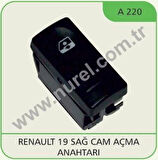 Nurel A220 Cam Açma Düğmesi Ön Sağ Tekli Renault 18 7700817337