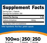 Nutricost Caffeine Kafein  250 KAPSÜL