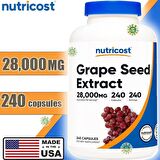 Nutricost, Grape Seed Extract Kalp koruyucu + Tansiyon + Kan dolaşımı 28000 mg , 240 Capsul