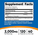 Nutricost Magnesium L-Threonate As Magtein 2000 Mg 120 Caps - Uyku kalitesi ve Hafıza desteği