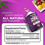 Nutrivein Zinc(Çinko) Picolinate 100 mg - 120 Caps