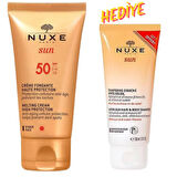 Nuxe Sun Güneş Sonrası Şampuan 100 ml & Nuxe Sun Fondante Visage Creme Spf 50 Güneş Koruyucu Yüz Kremi 50 ml