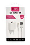 Apple Iphone Uyumlu 3.4 A Şarj Cihazı 1 Metre Beyaz Kablo + Adaptör Takım Tüm Modellerle Uyumlu